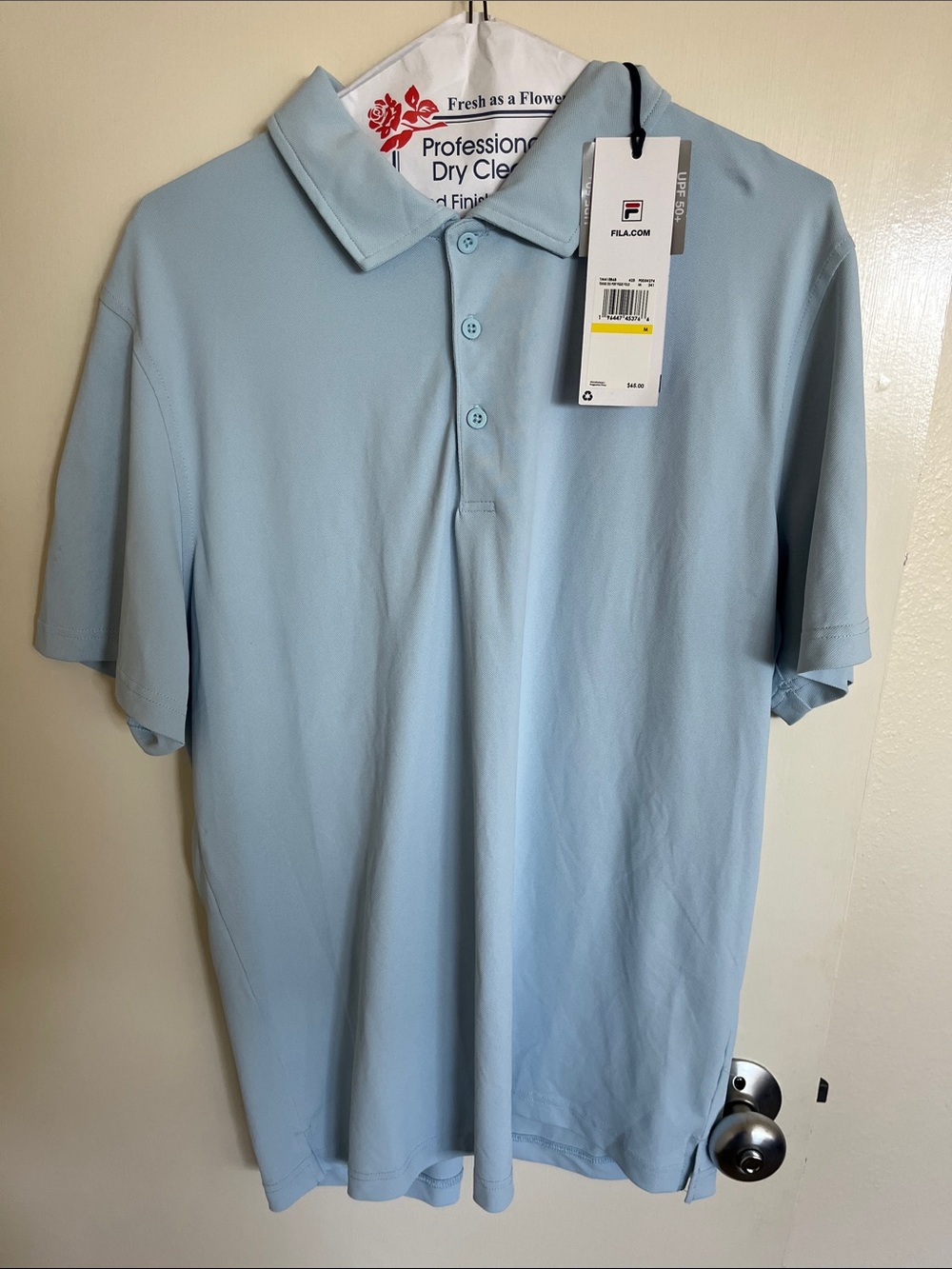 FILA Men’s Pale Blue Short Sleeve Polo